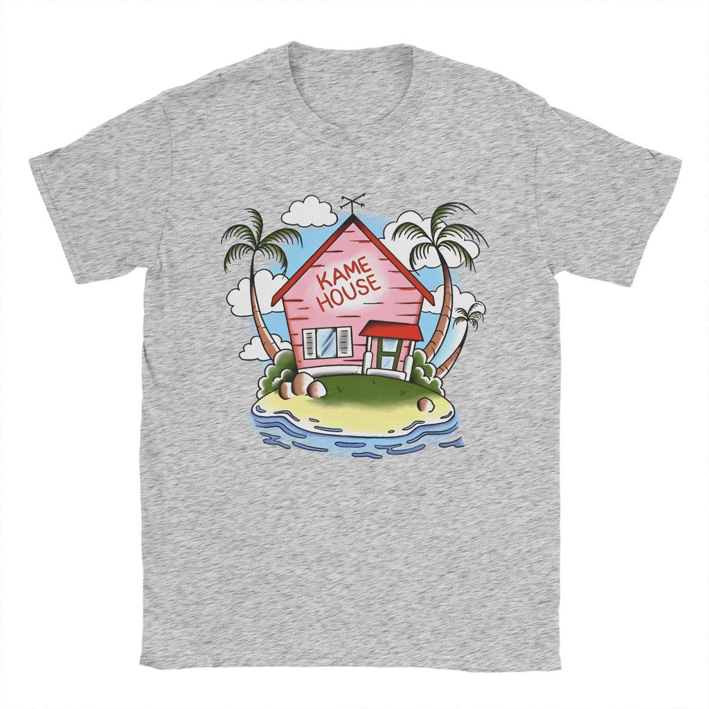 Kame House Cotton T Shirt For Men Summer Vintage T-Shirts O-Neck Novelty Tees Oversized Pattern Clothing