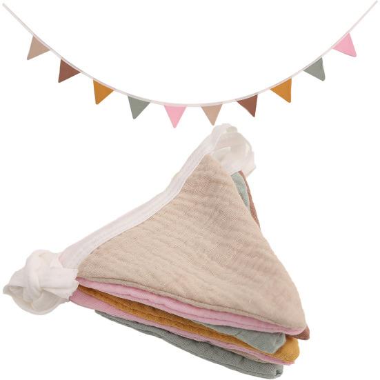 Baby Banner Flag Nursery Garland Triangle Bunting Flag Soft Fabric Vivid Color Kids Banner Nursery Decor