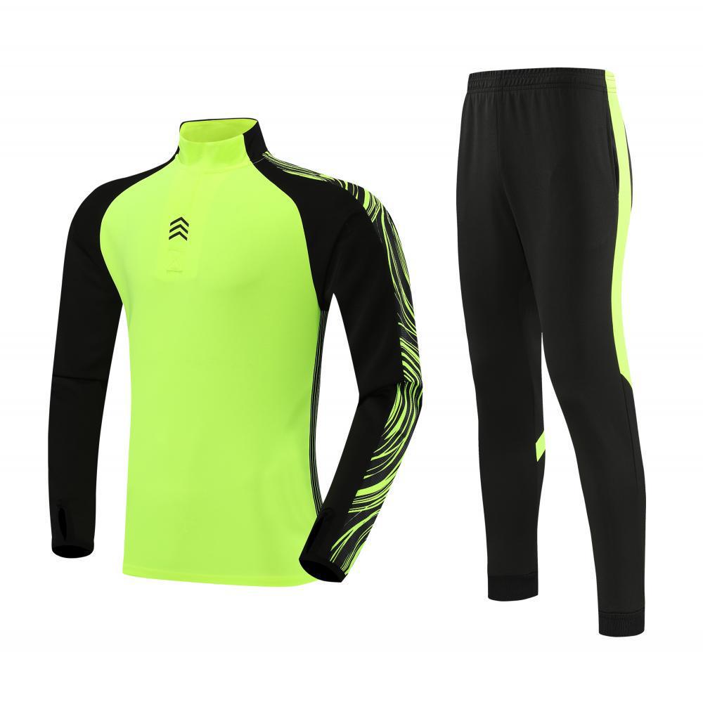 Unisex Long-Sleeve Football Jersey and Half-Zip Uniform Set for Children and Adults