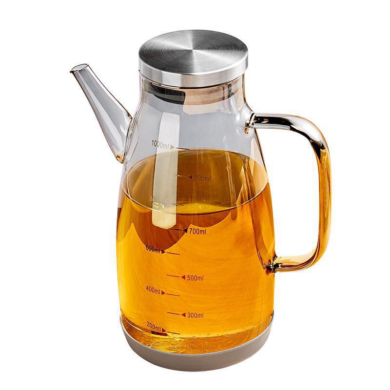 Glass Oil Dispenser: Leak-Proof, Precise Measurement for Cooking Oils, Soy Sauce, or Vinegar. Perfect for Your Kitchen.