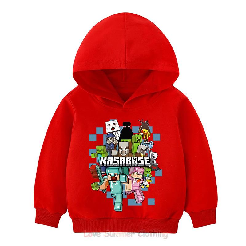 Minecraft Hoodie for Kids HD Print Boyd and Girls Pullover Polyester  Casual Girls Sweatshirt Fall Many Colors Age 4-14