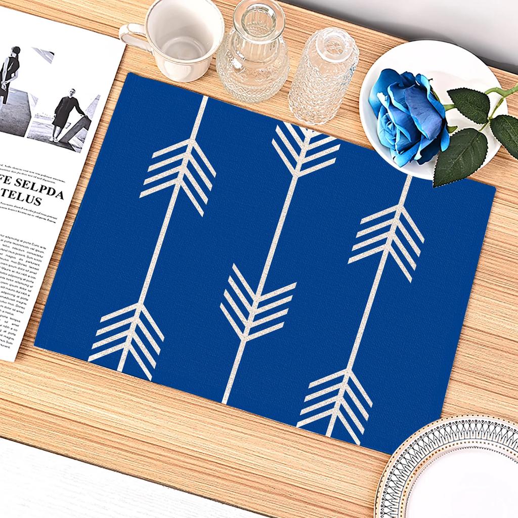 Blue Sea Creatures Theme Table Pad  Placemat Kitchen Heat Insulation Durable For Dining Coaster Bowl Cup Mat Decor