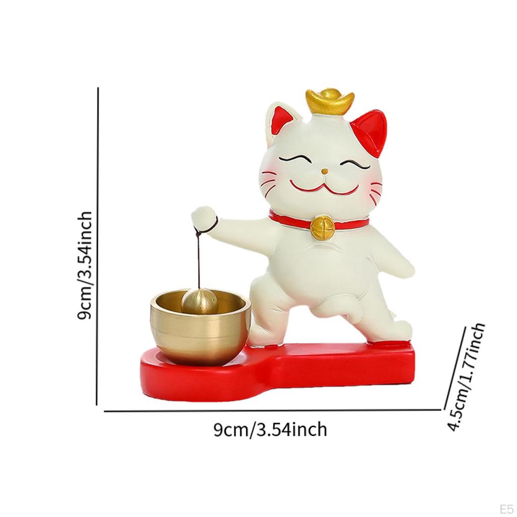 Lucky Cat Door Bell Chime Cute Doorbell Hanging Ornament for Business Entrance Coffee Shop Simple