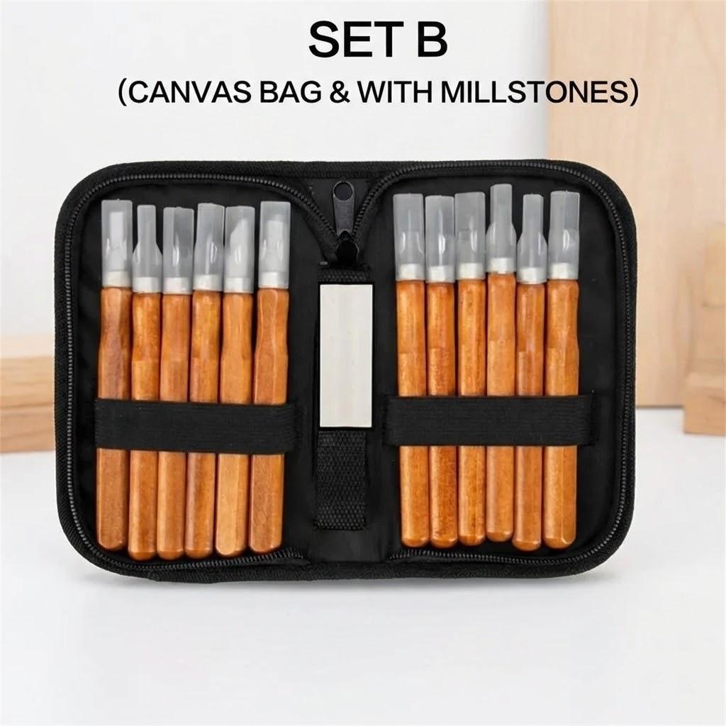 12pcs Woodcarving Tools Set Chisel Knife Engraving Kit for Beginners DIY Woodworking Crafting Hand Tools