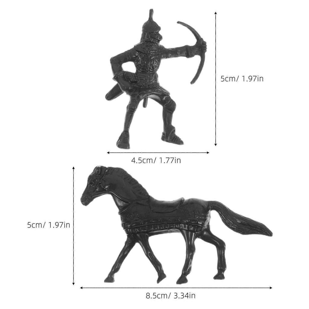 Knight Soldier Mini Plastic Toys for Play 96Pcs Medieval Figures with Horses