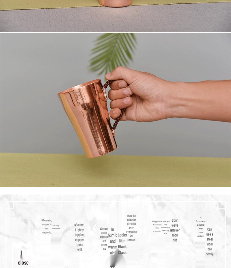 Reine Dickwandige Kupferbecher für Kaltgetränke, Bier, Personalisierte Kaffee-Dosierung.