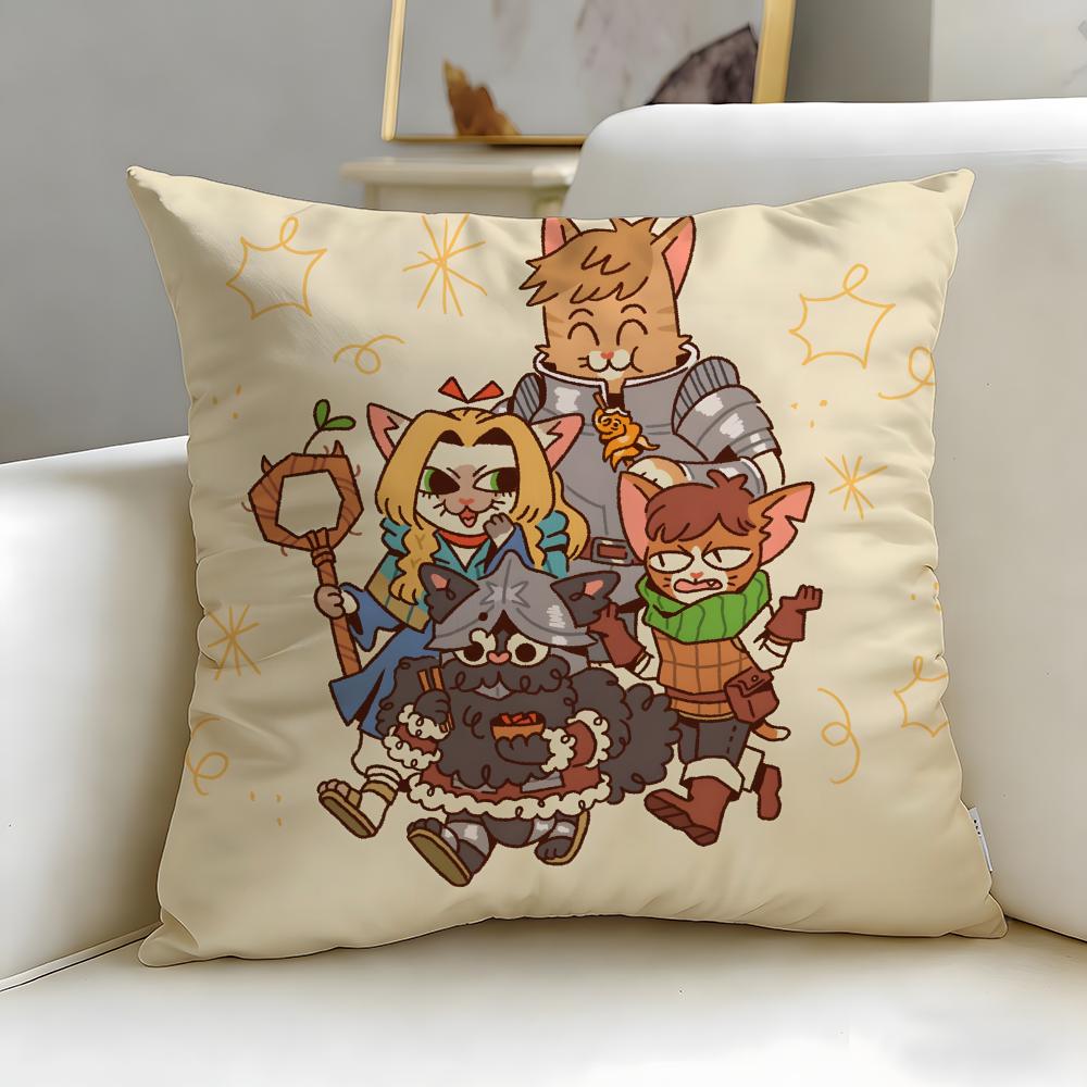 Popular Anime Delicious In Dungeon Cushion Cover Soft EasyWash Pillow Case Versatile for Couch Bed Travel and Office