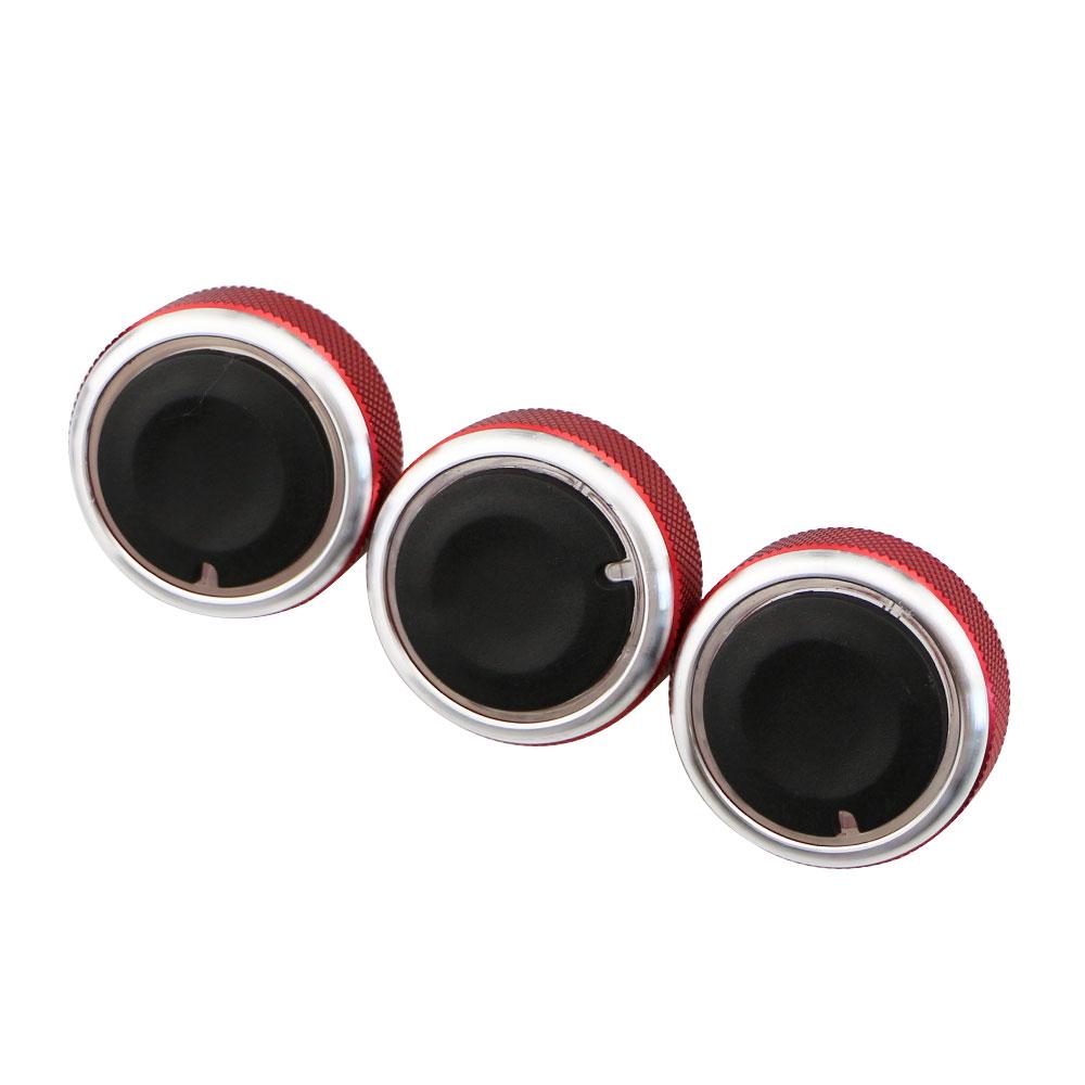 3pcs Per Set Aluminum Alloy Car Styling Air Conditioning Knob AC Knob Heat Control Switch Button Knob For Ford Focus MK2