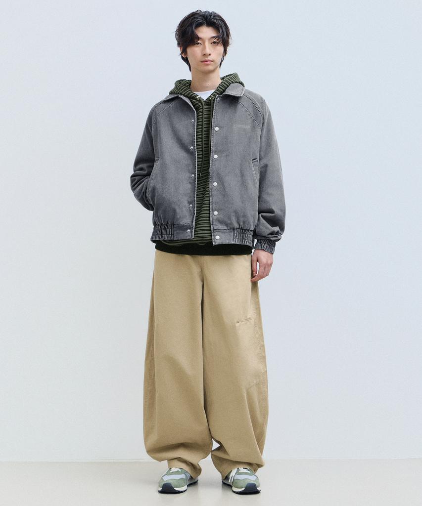 Filluminate Raglan Collar Denim Jacket - Khaki