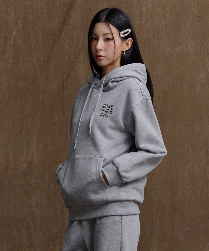 CHASECULT Unisex Essential Brushed Graphic Hoodie - Grey