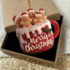 Christmas Pendant Mug Holly Leaves Decor Christmas Gingerbread Family Ornament Set with Personalized Customization Ceramic Mug