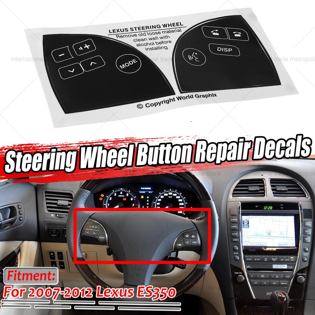Car Steering Wheel Button Stickers FOR LEXUS ES350 2007-2012 Steering Wheel Button Repair Decals Interior