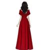 Burgundy Evening Dress Female High-end Banquet Toast Dress Temperament Host Performance Catwalk Red Carpet Dress