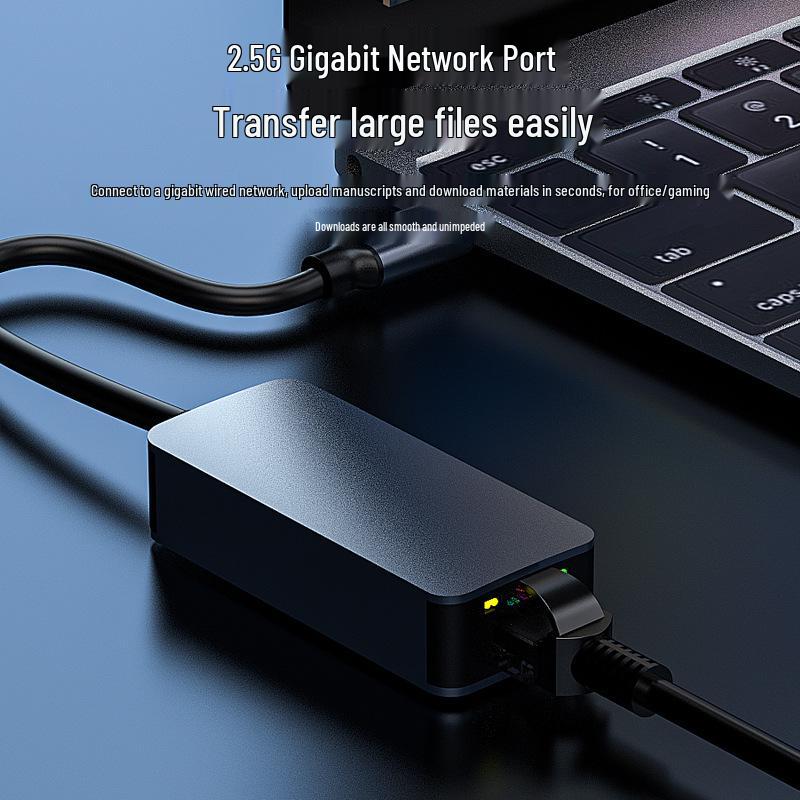 2.5G USB-C Network Card, 3.1 to 2.5G Ethernet Adapter, 2500M High-Speed Data Transmission.