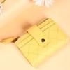 Transparent Women Lingge Wallet Portable Lady Short PU Purses Versatile Solid Color Card Bag  Work