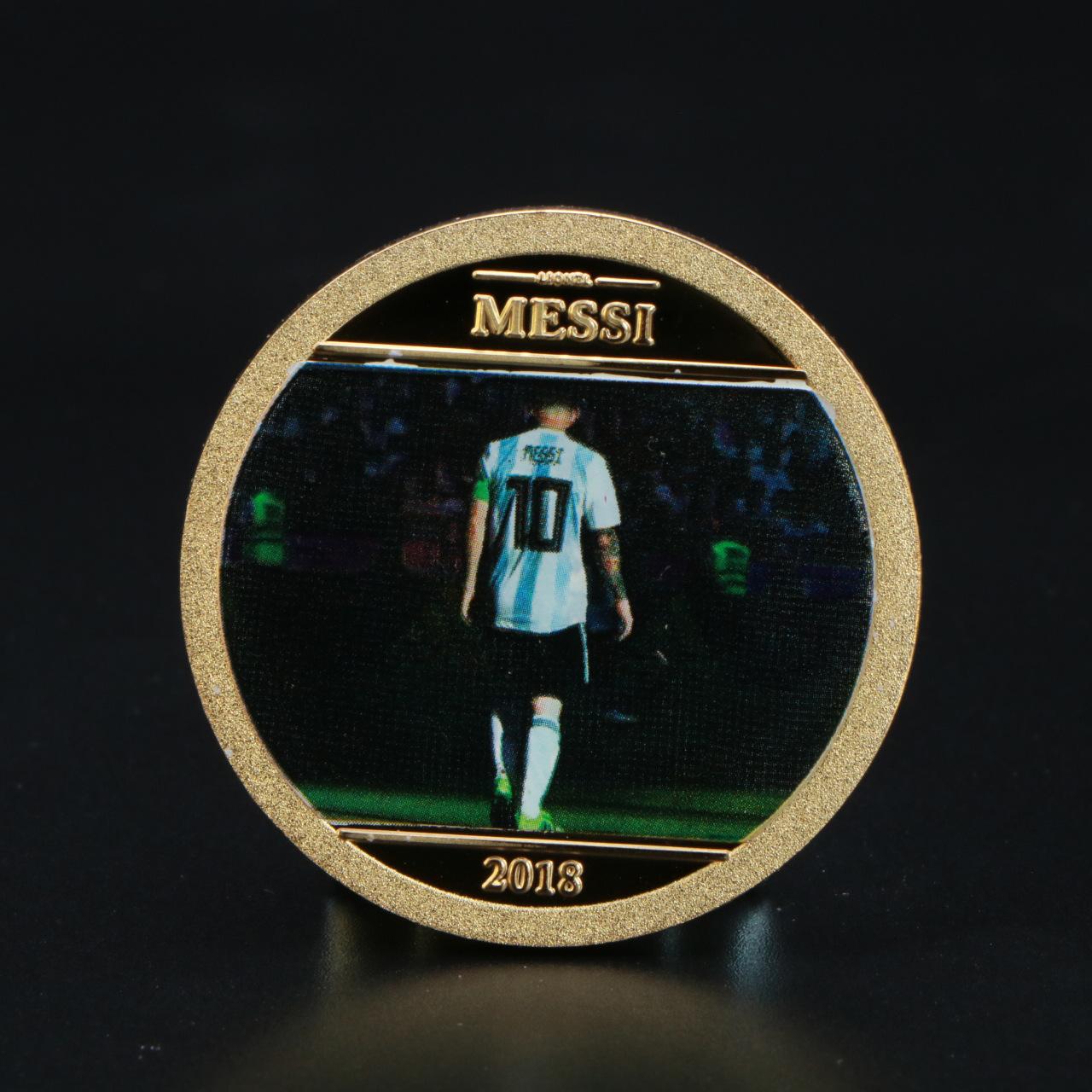 

European Footballer of the Year, number 10 forward, Messi, commemorative gold coin, La Liga Real Madrid football Messi coin, Christmas gift золотой