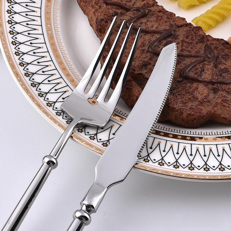 304 Stainless Steel European Tableware, Luxury Knife, Fork, Spoon, European Vintage, Steak, Soup, Dessert, Coffee Spoon Set