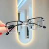 Half frame metal eyebrow myopia glasses male Sven ruffian handsome anti-blue light myopia can be matched with degree eye frame
