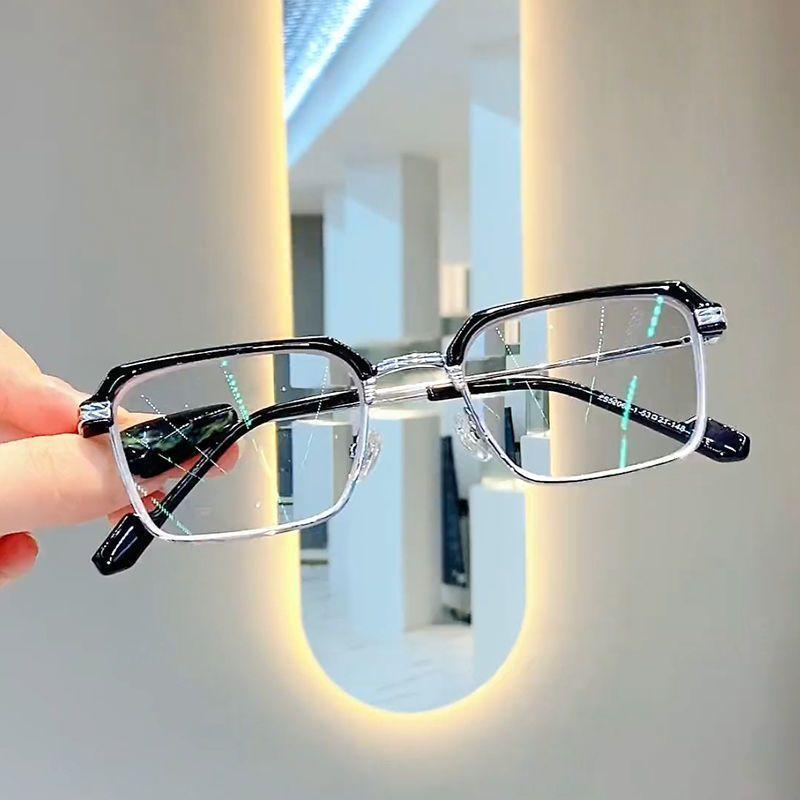 Half frame metal eyebrow myopia glasses male Sven ruffian handsome anti-blue light myopia can be matched with degree eye frame