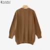 ZANZEA Women Long Sleeve Buttons Up Casual Loose Knitted Sweaters Cardigan