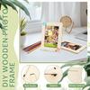 10Pcs Unfinished Wooden Frames Wavy/Rectangle Photo Holder DIY Painting Crafts Photo Display Stand Home Office Desktop Decor