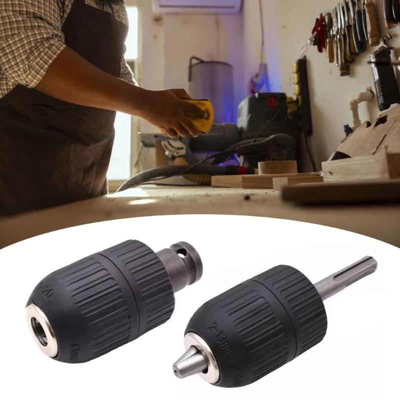 Universal 3 Jaw Hand Tight Drill Chuck Adapter Converter for Power Wrench and Electric Drill Tool Plastic Construction