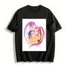 Cute Anime Besties Hug Print Casual Top Loose Breathable T-Shirt For Daily Wear And Trips Pure Cotton T-shirt