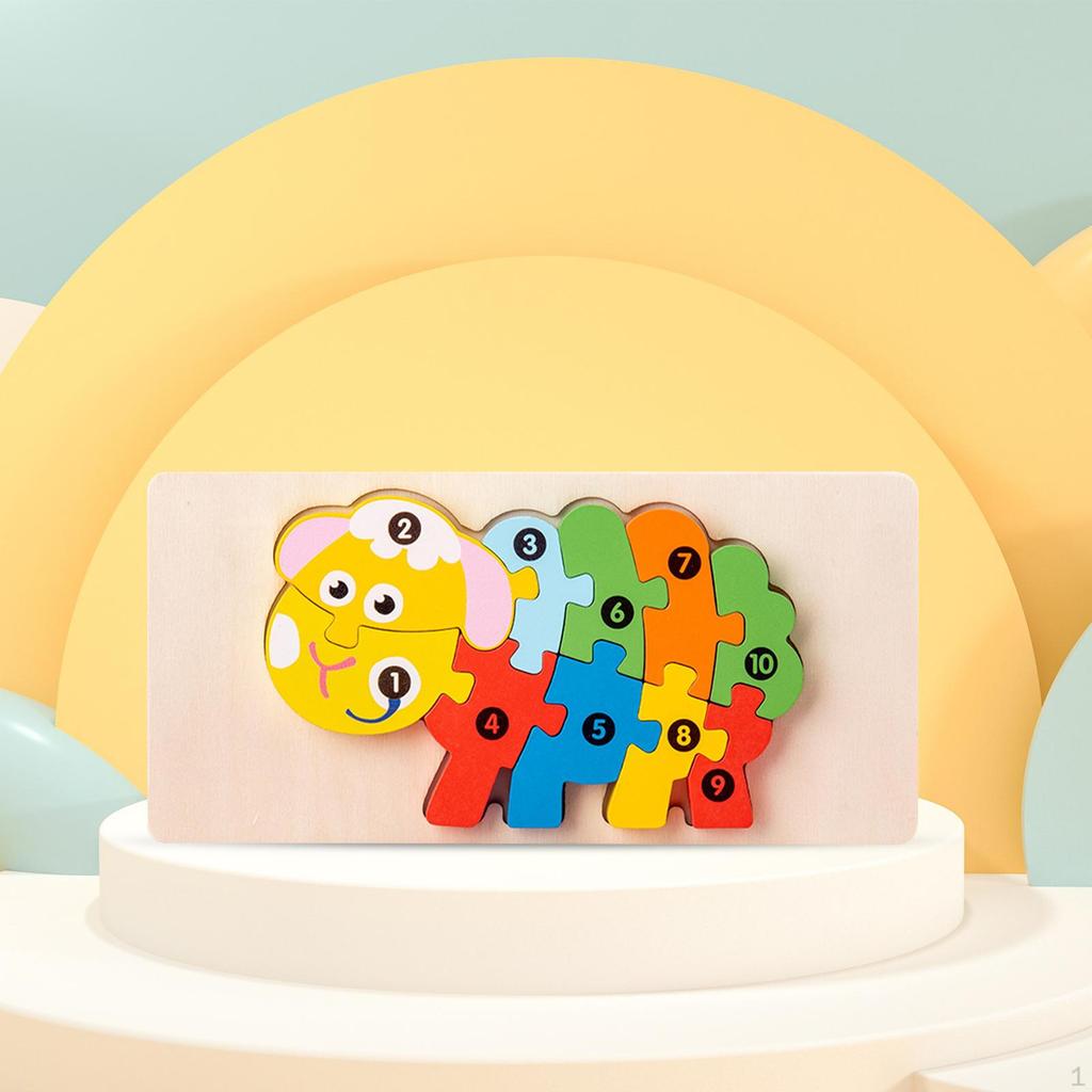 for Toddlers, Montessori Toys, Animal Shaped Wooden Puzzle