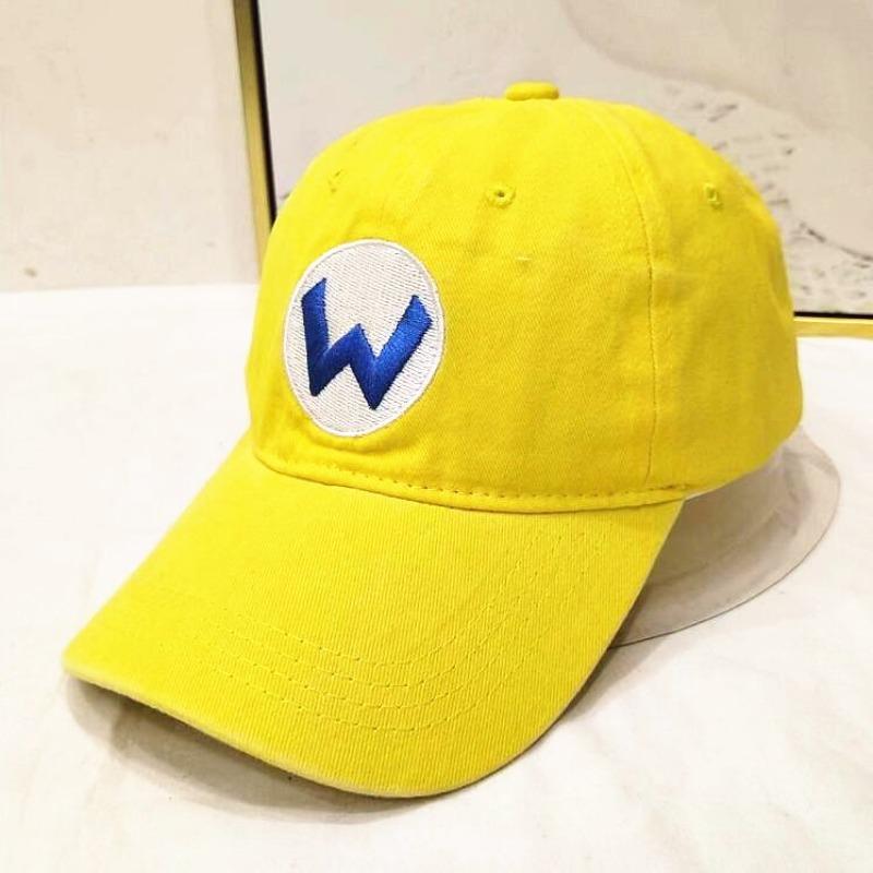 

Vintage Washed Baseball Cap Distressed Retro Game Style Red M Logo Embroidery Adjustable Dad Hat Casual Streetwear Unisex Gift Adjustable жёлтый