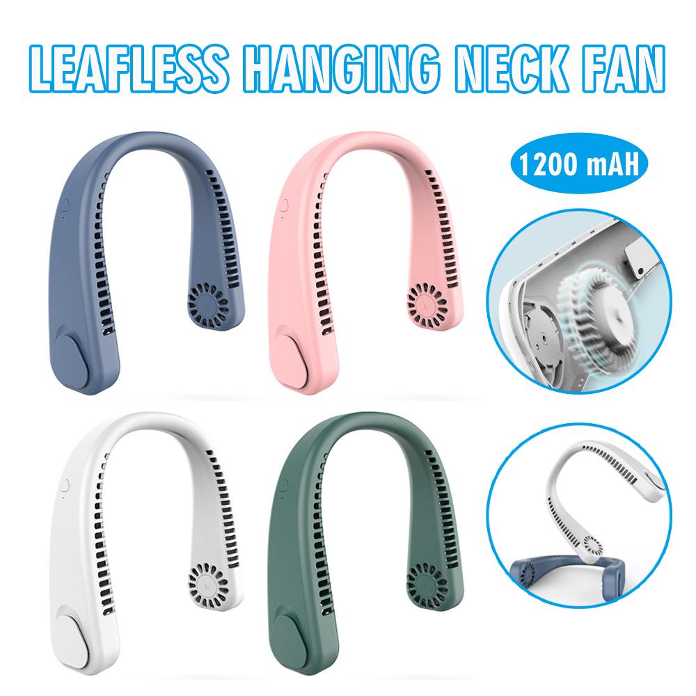 

Портативный безлистный подвесной шейный вентилятор PDTO, 3 скорости, ленивое охлаждение, перезаряжаемый через USB