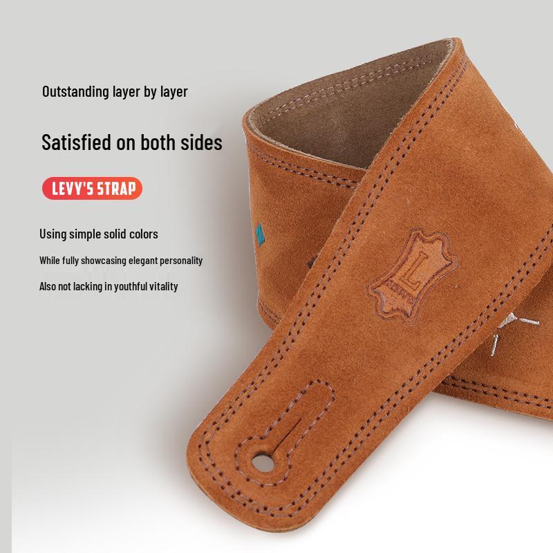 רצועת גיטרה מעור Levy's Li Weisi לגיטרה חשמלית, אקוסטית או בס - MS12/26 רצועת כתף רוק