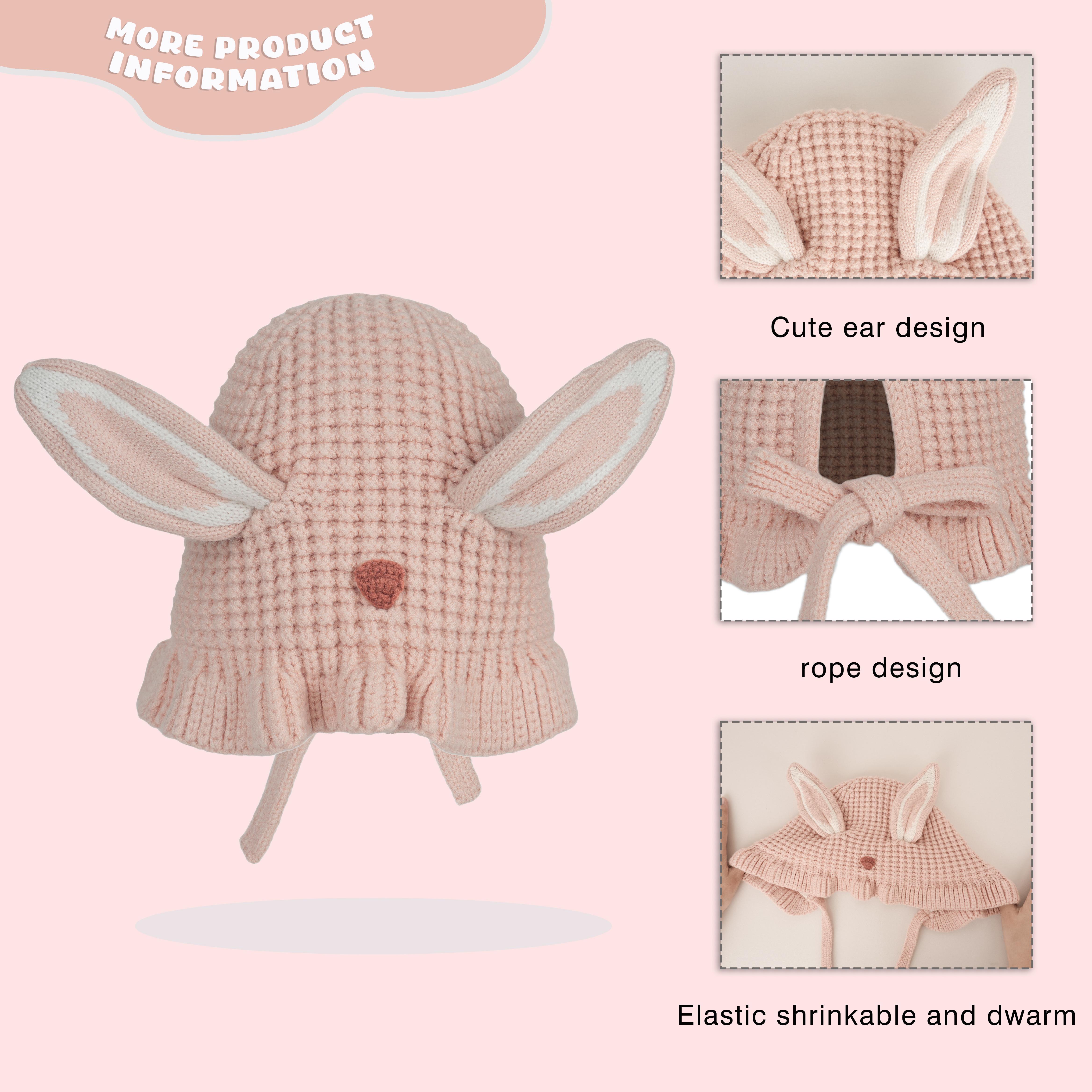 Ready to Ship Winter Baby Girls Boys Hats Bunny Rabbit Ear Beanie Hat Toddler Crochet Knit Cap Cotton