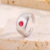 Gold-Plated Titanium Steel Open Ring with Retro Geometric Design