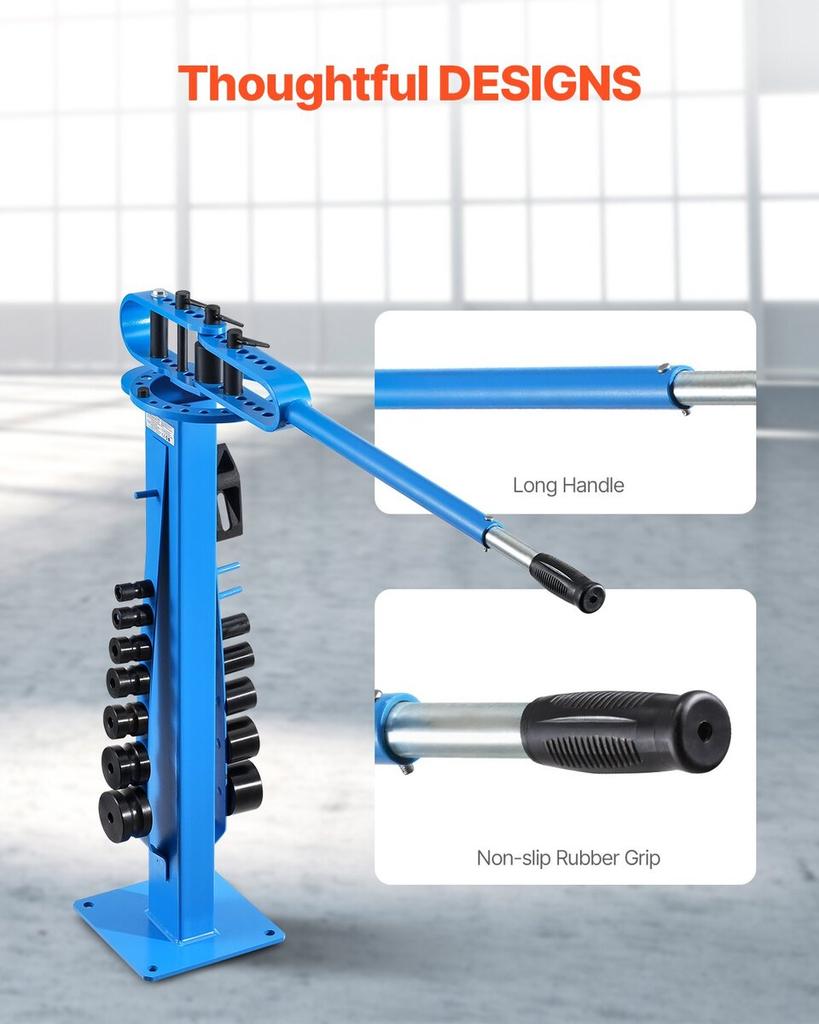 Manual Pipe Bender, Pipe Tube Bender with 14 Bending Dies, 200° Heavy-Duty Tube Bending Tool for Copper Aluminum Iron Pipes, Ideal for HVAC Air