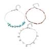 Accessories Bohemian Colored Rice Bead Anklet, Creative Metal Disc Pendant Anklet