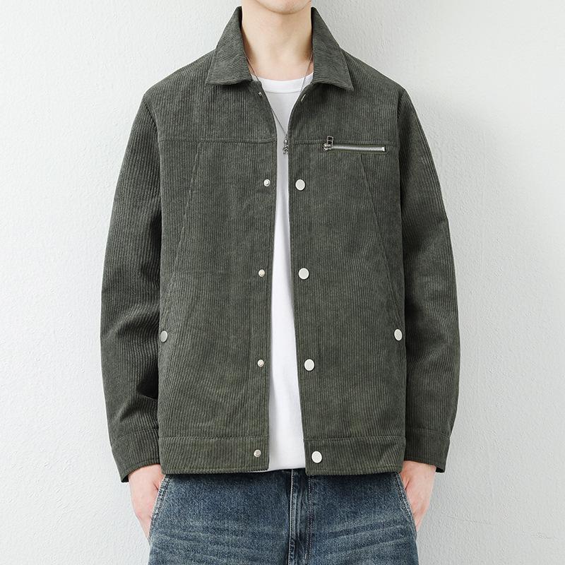 Autumn Men's Jacket Jacket Top Loose Corduroy Striped Velvet Japanese Retro Casual Fashion Trend Men's Jacket