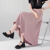 Plus Size Korean Style Slimming Black Skirt - Thin Material, Versatile, Solid Color, Spring/Summer