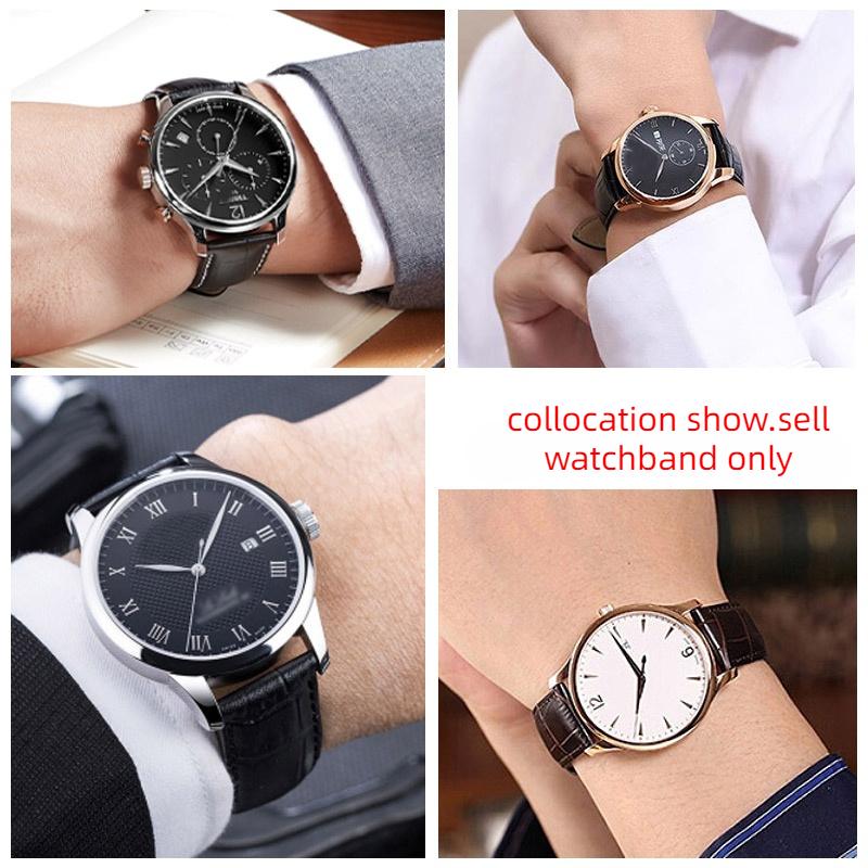 Men's Strap For Tissot 1853 T41 Tudor Casio Mido IWC Business Genuine Leather Watch Chain Watchband 19mm 20mm 21mm 22mm 23mm 24