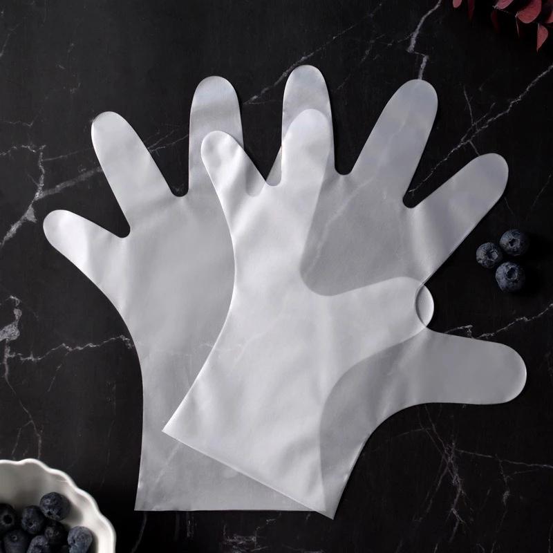 100pcs Disposable TPE Food Gloves Household Plastic Cleaning Gloves For Fruit Transparent Non-Slip Kitchen Wash Accessaries