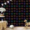 Neon Glitter Hearts Wallpaper Black and Ochre 50x1000
