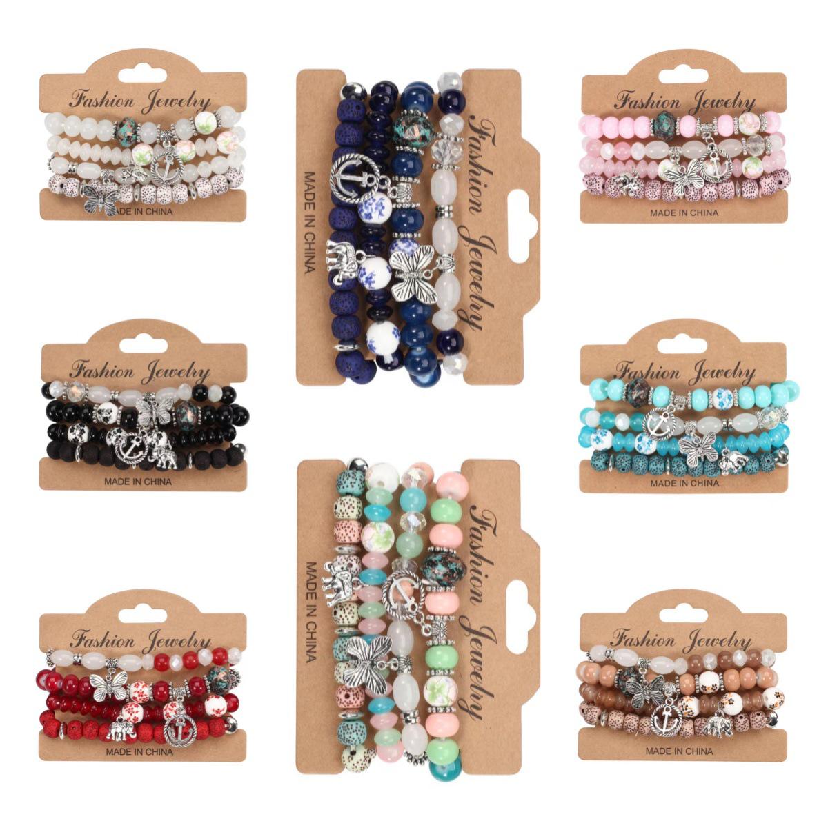 

Women s Multi-Layer Natural Stone & Glass Bead Bracelet