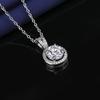 Premium Sense Round Bag 3 Carat Moissanite Flash Diamond Plated Necklace Collarbone Chain Women'S Pendant Premium