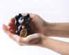Ginjado Maneki Neko Black Lacquer Hand of Cat Maneki Neko Good Luck Feng Shui Figurine Takaoka Copperware Neko Color_Right Raised/Made Metal_Lucky
