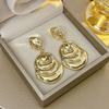 Lightweight Hammered Drop Earrings Stylish Gold/Silver Plated Drop Earrings for Women with a Modern Geometric Twist