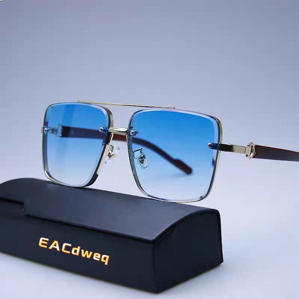 Yiran Glasses Women's Trendy Vintage Rectangular Durable Metal Metal Shades Sun Glasses Glasses Design Driving Eyewear Latest Double Bridge Pilot Eyeglasses Uv400 Cm