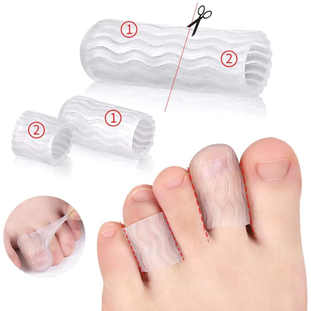 5 Pair Silicone Toe Tubes Sleeves Protector Cushions Finger Toe Separator for Comfort Relief