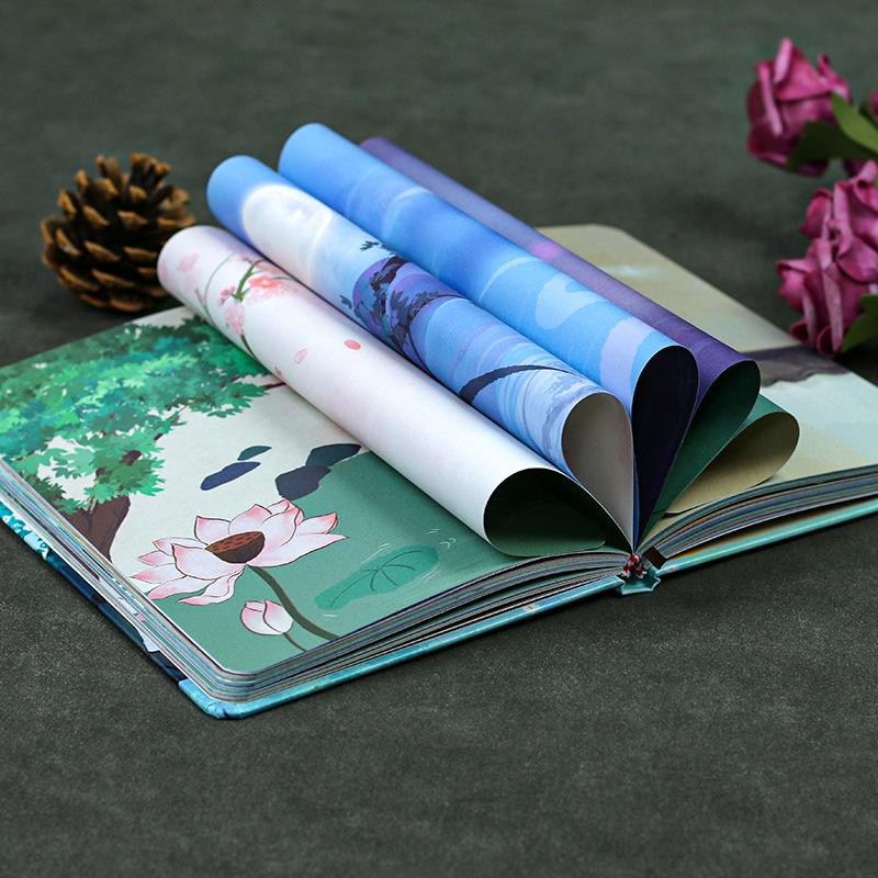 Vintage Korean Style Cute Retro Diary Notebook with Colorful Pages