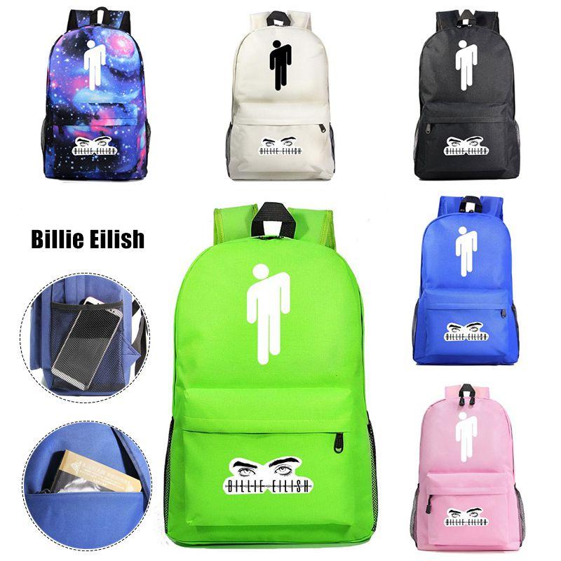 Billie Eilish Zip Opening Travel Backpack School Picnic Wear Resistant Bag