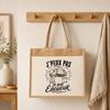 Sac Cabas Jute avec Poche J’peux pas je suis Éboueur J'peux pas minimaliste | Toile de Jute et Coton 21 L Fond Plat Anses 65 cm