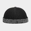 Unisex Paisley Denim Brimless Cap American Retro Streetwear Landlord Hat Trendy Yuppie Personality Casual Docker Skullcap